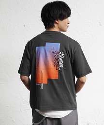 【MinoriTY】ソフトタッチ×厚手仕立てグラデーションプリントTシャツ 半袖Tシャツ ボックスシルエット バックシルエット メンズ 夏服