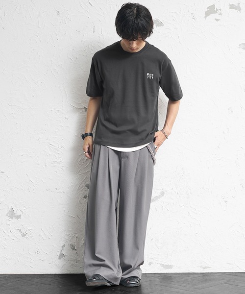 MinoriTY(マイノリティ)の「【MinoriTY】ソフトタッチ×厚手仕立てグラデーションプリントTシャツ 半袖Tシャツ ボックスシルエット バックシルエット メンズ 夏服(Tシャツ/カットソー・メンズ・スミクロ/オフホワイト・L/M/S)」の10枚目の写真