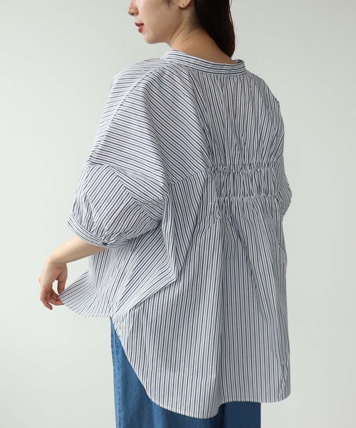 Cepica（セピカ）の「バックギャザーシャツブラウス（シャツ/ブラウス・レディース・ストライプ・FREE）」の4枚目の写真