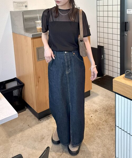 DISCOAT(ディスコート)の「【umm.】ドットチュール半袖プルオーバー(Tシャツ/カットソー・レディース・アイボリー/ブラック・FREE)」の21枚目の写真