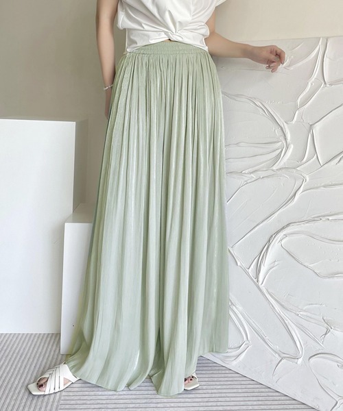 Miniministore（ミニミニストア）の「シアーワイドパンツ 冷感キュロットパンツ（チノパンツ・レディース・ピンク/モスグリーン/ベビーピンク/ブルーグレー/カーキ/ホワイト/ライトグレー/ブラック/ブラウン/アイボリー/ラベンダー/ミント/ピンクベージュ/スモークピンク・FREE）」の9枚目の写真