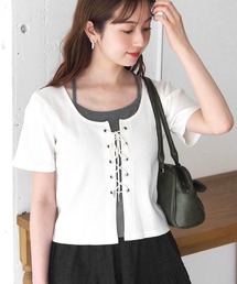 tiptop | レースアップレイヤードプルオーバー(Tシャツ/カットソー)