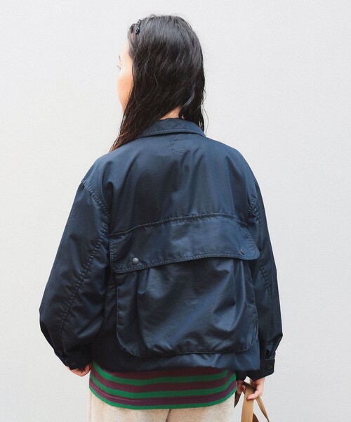 BEAMS BOY(ビームスボーイ)の「【1/15再値下げ】シャンブレー ギャバ ショート フィッシング ジャケット(ミリタリージャケット・レディース・ベージュ/ネイビー・ONE SIZE)」の18枚目の写真