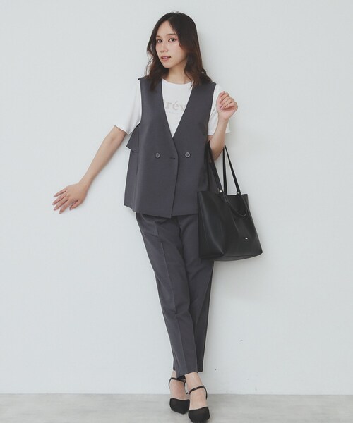 index（インデックス）の「【軽量合皮】ダブルハンドルA4トートバッグ（トートバッグ・レディース・ベージュ系/ブラック/グレー系・00）」の5枚目の写真