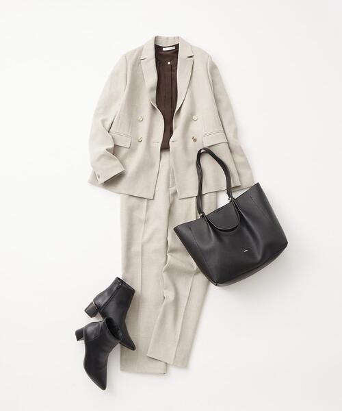 index（インデックス）の「【軽量合皮】ダブルハンドルA4トートバッグ（トートバッグ・レディース・ベージュ系/ブラック/グレー系・00）」の21枚目の写真