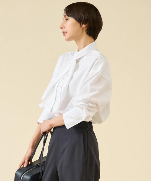 martinique(マルティニーク)の「ESSENTIAL ボウタイブラウス(シャツ/ブラウス・レディース・ホワイト/サックスブルー・FREE)」の3枚目の写真