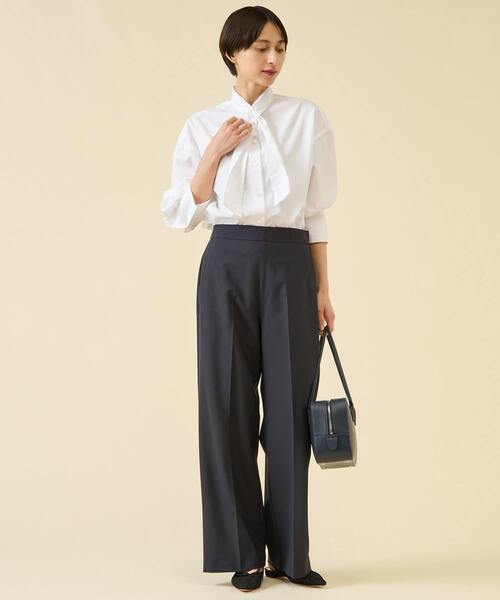 martinique(マルティニーク)の「ESSENTIAL ボウタイブラウス(シャツ/ブラウス・レディース・ホワイト/サックスブルー・FREE)」の7枚目の写真