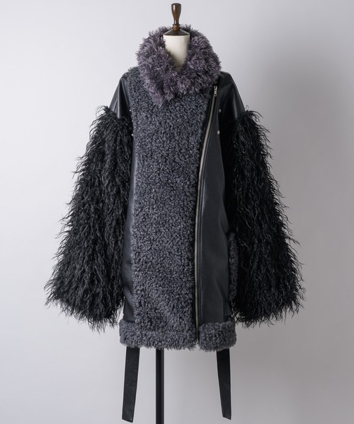 ボリュームファーライダースジャケット 異素材ボリュームファーライダースジャケット – LA BELLE ETUDE