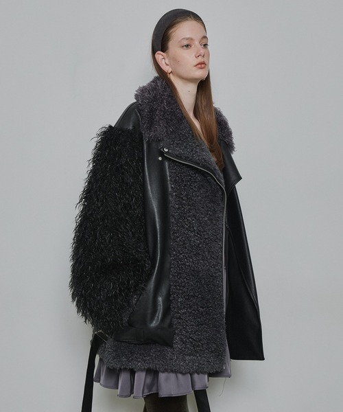 ボリュームファーライダースジャケット 異素材ボリュームファーライダースジャケット – LA BELLE ETUDE