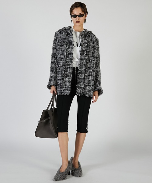 PRANK PROJECT（プランクプロジェクト）の「パディングツイードジャケット / Padded Tweed Jacket（その他アウター・レディース・マルチ/ブラック/ホワイト・FREE）」の4枚目の写真