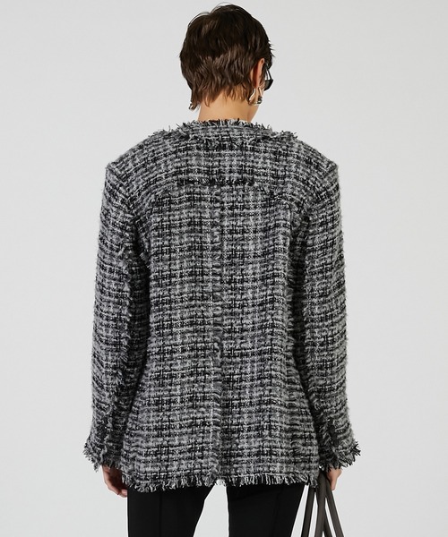 PRANK PROJECT（プランクプロジェクト）の「パディングツイードジャケット / Padded Tweed Jacket（その他アウター・レディース・マルチ/ブラック/ホワイト・FREE）」の9枚目の写真