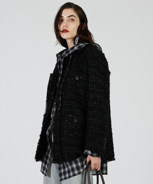 PRANK PROJECT（プランクプロジェクト）の「パディングツイードジャケット / Padded Tweed Jacket（その他アウター・レディース・マルチ/ブラック/ホワイト・FREE）」の16枚目の写真