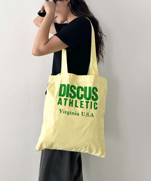 DISCUS(ディスカス)の「DISCUS/ディスカス ロゴプリント ハンドルトート/ブランドロゴ/A4/ライトコットン(トートバッグ・レディース・ライトグリーン/ホワイト/ピンク/ダークベージュ/イエロー/ブルー/ライトピンク/ライトブルー・FREE)」の6枚目の写真