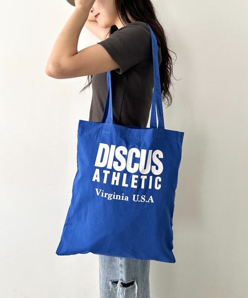 DISCUS(ディスカス)の「DISCUS/ディスカス ロゴプリント ハンドルトート/ブランドロゴ/A4/ライトコットン(トートバッグ・レディース・ライトグリーン/ホワイト/ピンク/ダークベージュ/イエロー/ブルー/ライトピンク/ライトブルー・FREE)」の5枚目の写真