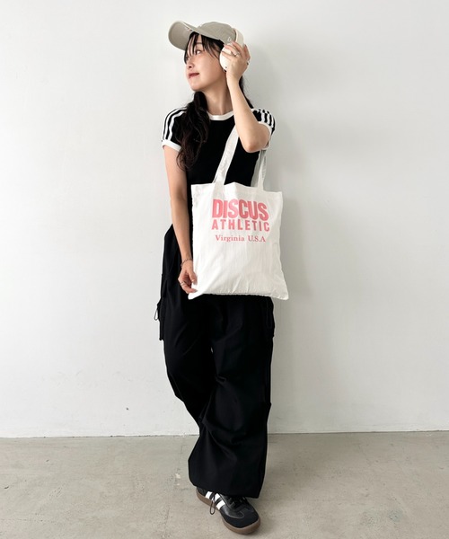 DISCUS(ディスカス)の「DISCUS/ディスカス ロゴプリント ハンドルトート/ブランドロゴ/A4/ライトコットン(トートバッグ・レディース・ライトグリーン/ホワイト/ピンク/ダークベージュ/イエロー/ブルー/ライトピンク/ライトブルー・FREE)」の14枚目の写真
