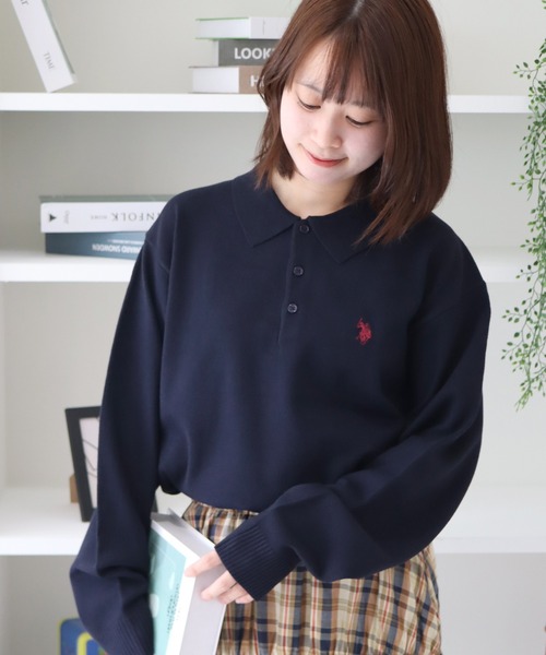 krエルメネジルドゼニア クチュール 刺繍ロゴ ニットポロシャツ ネイビー kr様専用エルメネジルドゼニア クチュール 刺繍ロゴ ニットポロシャツ