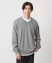 綺麗　グリーンレーベルリラクシング　自宅洗濯可能　ゆったりVネックニット green label relaxing｜グリーンレーベル リラクシングのニット
