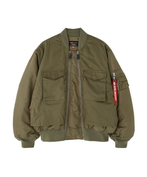 Alpha Industries（アルファインダストリーズ）の「【25FW新作商品】Alpha Industries/アルファインダストリーズ/MA-1 MIXED COTTON FLIGHT JACKET（MA-1・メンズ・ブラック/オリーブ・MEDIUM/LARGE/X-LARGE/XX-LARGE）」の7枚目の写真