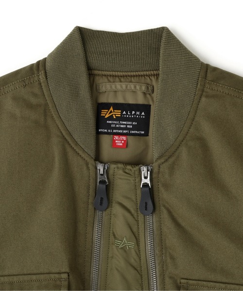 Alpha Industries（アルファインダストリーズ）の「【25FW新作商品】Alpha Industries/アルファインダストリーズ/MA-1 MIXED COTTON FLIGHT JACKET（MA-1・メンズ・ブラック/オリーブ・MEDIUM/LARGE/X-LARGE/XX-LARGE）」の10枚目の写真