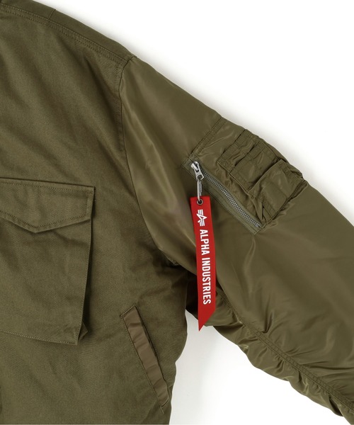 Alpha Industries（アルファインダストリーズ）の「【25FW新作商品】Alpha Industries/アルファインダストリーズ/MA-1 MIXED COTTON FLIGHT JACKET（MA-1・メンズ・ブラック/オリーブ・MEDIUM/LARGE/X-LARGE/XX-LARGE）」の14枚目の写真