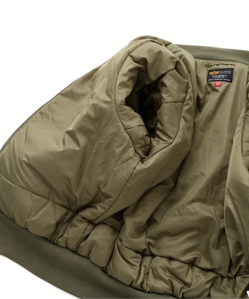 Alpha Industries（アルファインダストリーズ）の「【25FW新作商品】Alpha Industries/アルファインダストリーズ/MA-1 MIXED COTTON FLIGHT JACKET（MA-1・メンズ・ブラック/オリーブ・MEDIUM/LARGE/X-LARGE/XX-LARGE）」の19枚目の写真