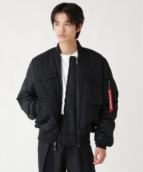 Alpha Industries（アルファインダストリーズ）の「【25FW新作商品】Alpha Industries/アルファインダストリーズ/MA-1 MIXED COTTON FLIGHT JACKET（MA-1・メンズ・ブラック/オリーブ・MEDIUM/LARGE/X-LARGE/XX-LARGE）」の22枚目の写真