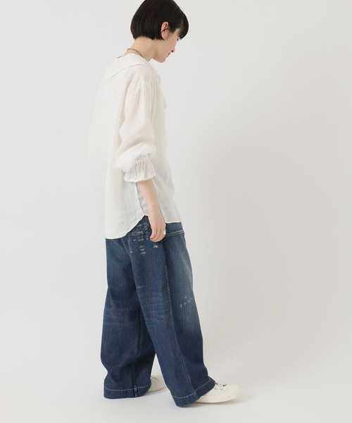 追加3》フレンチリネン フリルパフブラウス（シャツ/ブラウス