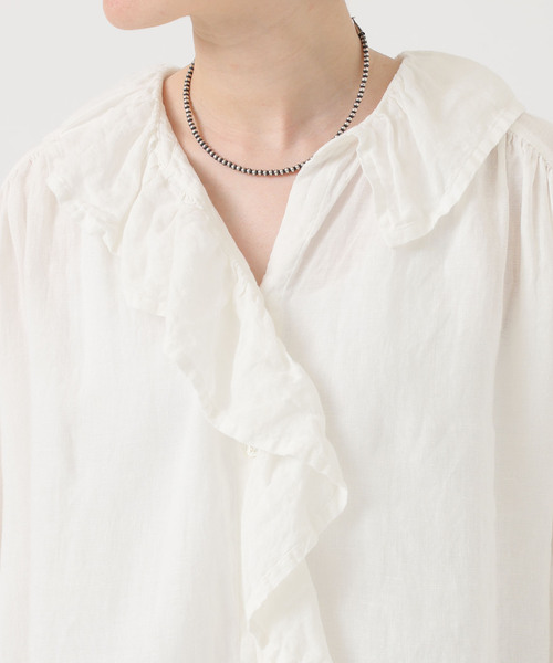 追加3》フレンチリネン フリルパフブラウス（シャツ/ブラウス
