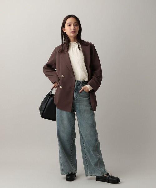 GLOBAL WORK（グローバルワーク）の「MATINEE LINE/シャーリングチュールブラウス/583848（シャツ/ブラウス・レディース・ラベンダー/オフホワイト/ブラック・MEDIUM/LARGE）」の14枚目の写真