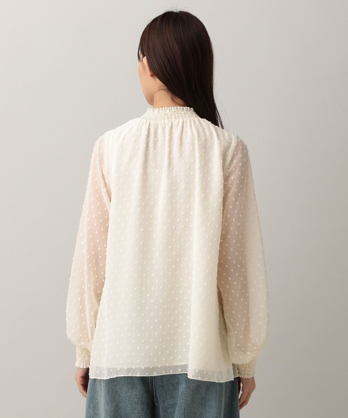 GLOBAL WORK（グローバルワーク）の「MATINEE LINE/シャーリングチュールブラウス/583848（シャツ/ブラウス・レディース・ラベンダー/オフホワイト/ブラック・MEDIUM/LARGE）」の5枚目の写真