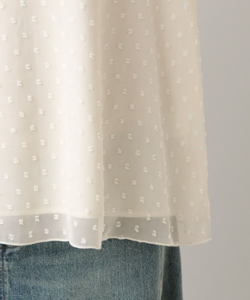 GLOBAL WORK（グローバルワーク）の「MATINEE LINE/シャーリングチュールブラウス/583848（シャツ/ブラウス・レディース・ラベンダー/オフホワイト/ブラック・MEDIUM/LARGE）」の9枚目の写真