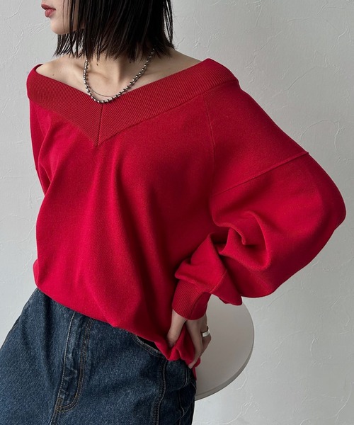 セール】＜自宅で洗える！＞マルチWAYネックプルオーバー/ニット