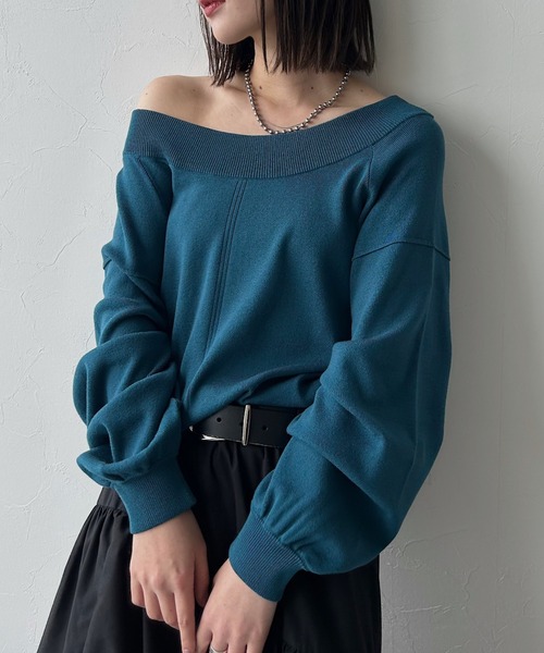 PAGEBOY（ページボーイ）の「＜自宅で洗える！＞マルチWAYネックプルオーバー/ニット 【選べる着丈＆前後2WAY】（ニット/セーター・レディース・ブラック/オフホワイト/オレンジ/ブラウン/モスグリーン/レッド系その他・SMALL/FREE）」の4枚目の写真