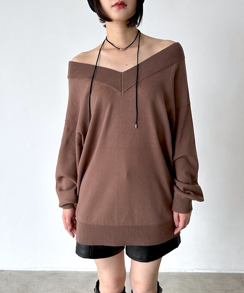 PAGEBOY（ページボーイ）の「＜自宅で洗える！＞マルチWAYネックプルオーバー/ニット 【選べる着丈＆前後2WAY】（ニット/セーター・レディース・ブラック/オフホワイト/オレンジ/ブラウン/モスグリーン/レッド系その他・SMALL/FREE）」の19枚目の写真