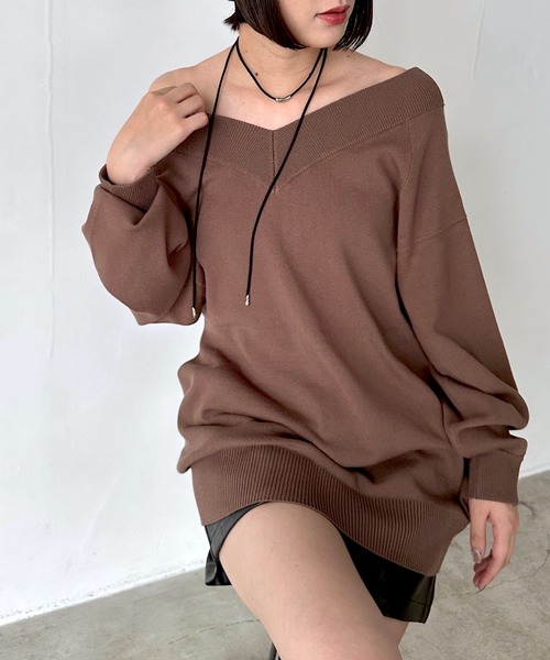 PAGEBOY（ページボーイ）の「＜自宅で洗える！＞マルチWAYネックプルオーバー/ニット 【選べる着丈＆前後2WAY】（ニット/セーター・レディース・ブラック/オフホワイト/オレンジ/ブラウン/モスグリーン/レッド系その他・SMALL/FREE）」の20枚目の写真