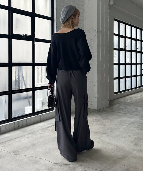 PAGEBOY（ページボーイ）の「＜自宅で洗える！＞マルチWAYネックプルオーバー/ニット 【選べる着丈＆前後2WAY】（ニット/セーター・レディース・ブラック/オフホワイト/オレンジ/ブラウン/モスグリーン/レッド系その他・SMALL/FREE）」の10枚目の写真