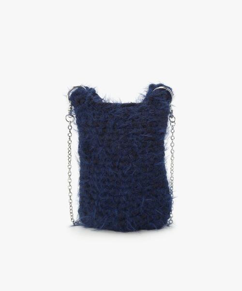 To b. by agnes b.（トゥービーバイアニエスベー）の「フラッフィー ミニ ポシェット（ショルダーバッグ・レディース・ネイビー・FREE）」の2枚目の写真