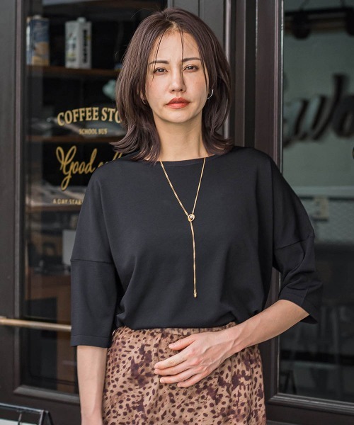 LAUTREAMONT（ロートレアモン）の「バックボタン5分袖ニット≪手洗い可能≫（ニット/セーター・レディース・グリーン/ブラウン/イエロー/ダークベージュ/ブラック/レッド/ブラック系その他・9号）」の11枚目の写真