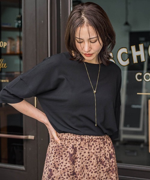 LAUTREAMONT（ロートレアモン）の「バックボタン5分袖ニット≪手洗い可能≫（ニット/セーター・レディース・グリーン/ブラウン/イエロー/ダークベージュ/ブラック/レッド/ブラック系その他・9号）」の13枚目の写真