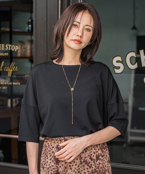 LAUTREAMONT（ロートレアモン）の「バックボタン5分袖ニット≪手洗い可能≫（ニット/セーター・レディース・グリーン/ブラウン/イエロー/ダークベージュ/ブラック/レッド/ブラック系その他・9号）」の14枚目の写真