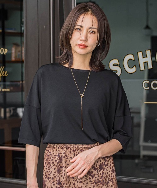 LAUTREAMONT（ロートレアモン）の「バックボタン5分袖ニット≪手洗い可能≫（ニット/セーター・レディース・グリーン/ブラウン/イエロー/ダークベージュ/ブラック/レッド/ブラック系その他・9号）」の15枚目の写真