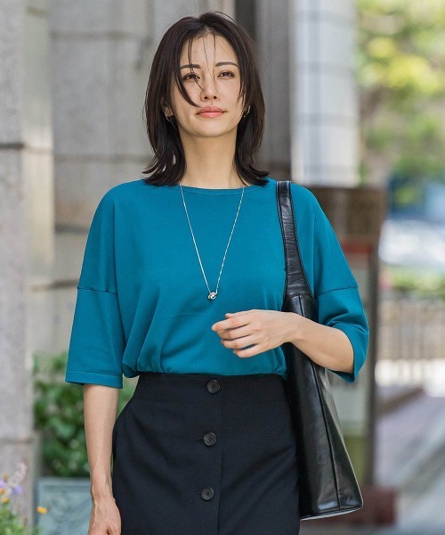 LAUTREAMONT（ロートレアモン）の「バックボタン5分袖ニット≪手洗い可能≫（ニット/セーター・レディース・グリーン/ブラウン/イエロー/ダークベージュ/ブラック/レッド/ブラック系その他・9号）」の19枚目の写真