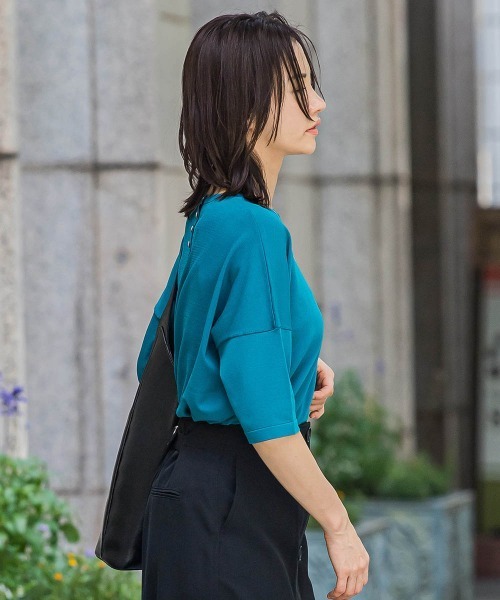 LAUTREAMONT（ロートレアモン）の「バックボタン5分袖ニット≪手洗い可能≫（ニット/セーター・レディース・グリーン/ブラウン/イエロー/ダークベージュ/ブラック/レッド/ブラック系その他・9号）」の21枚目の写真