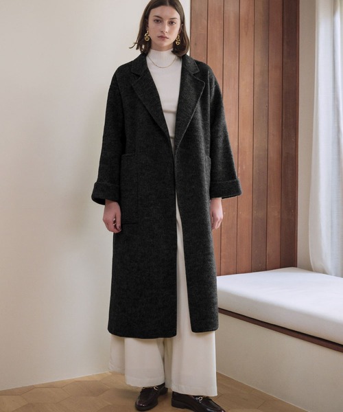 セール】【2025AW】【ウール70％】 ロングコート ウールコート ガウン