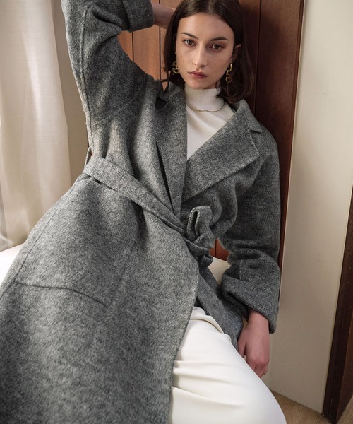 セール】【2025AW】【ウール70％】 ロングコート ウールコート ガウン