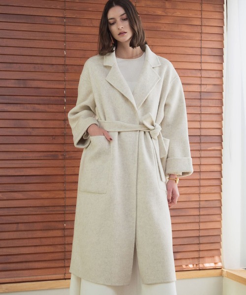 セール】【2025AW】【ウール70％】 ロングコート ウールコート ガウン