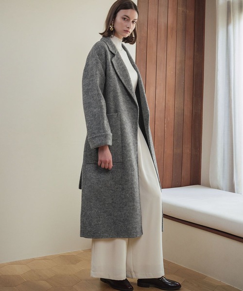 セール】【2025AW】【ウール70％】 ロングコート ウールコート ガウン