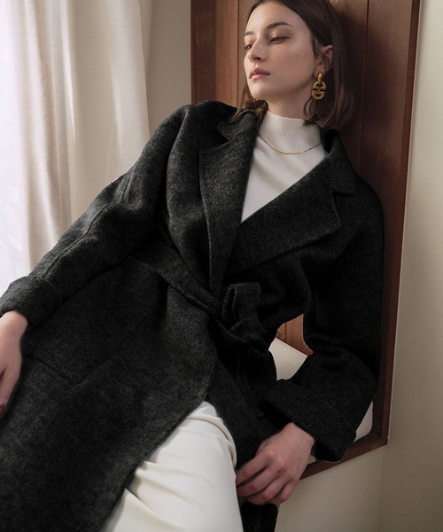 セール】【2025AW】【ウール70％】 ロングコート ウールコート ガウン