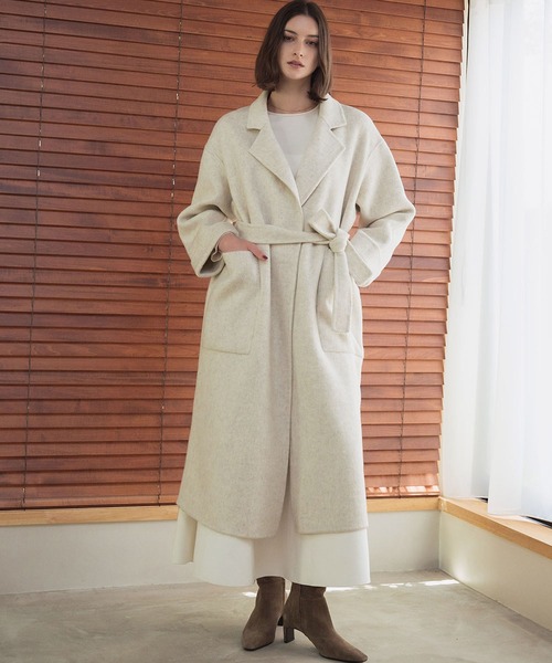 セール】【2025AW】【ウール70％】 ロングコート ウールコート ガウン