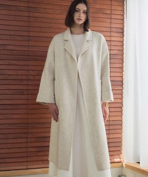 セール】【2025AW】【ウール70％】 ロングコート ウールコート ガウン
